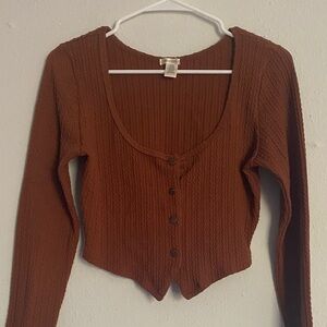 Cinnamon Ribbed Blouse